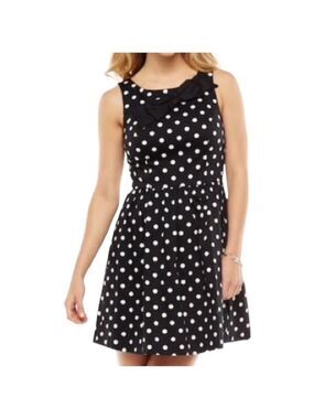 NWOT Lauren Conrad Bow Detail Dot Dress Women’s Size 10